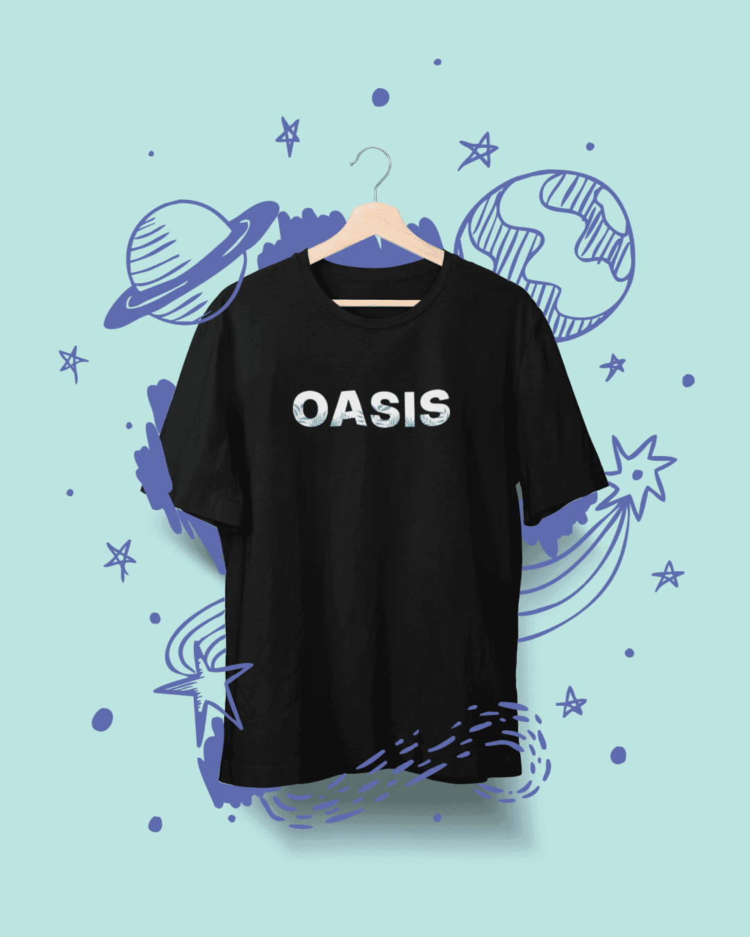 Unisex Black Oversize "OASIS" Black T-Shirt 
